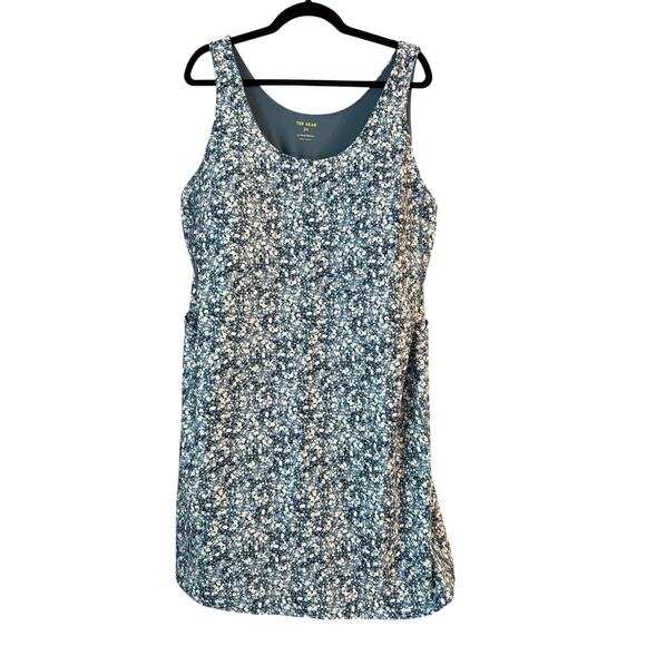 tek gear Dresses & Skirts - Tek Gear Women's Plus Blue & White Floral Active Tank Dress Bike Shorts Size 2X